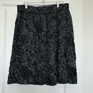 Anthropologie - 38 of 52 Conversations Skirt size 12, Black Floral A Line